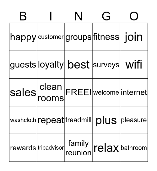 Best Western Bingo Card