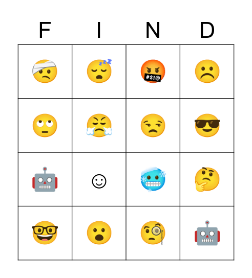 Emojis! Bingo Card