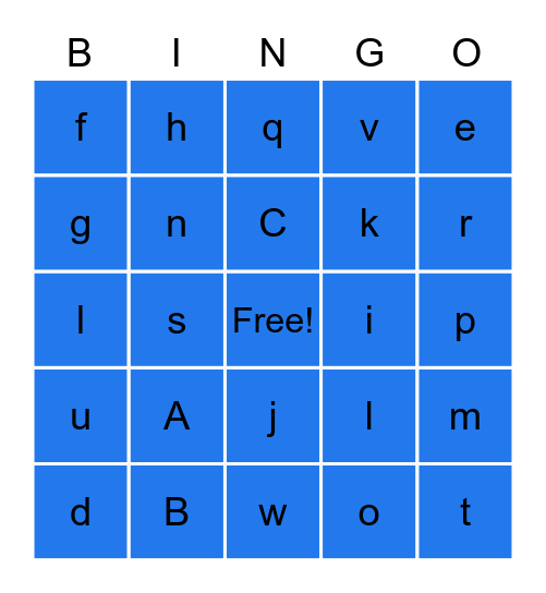Test Bingo Card