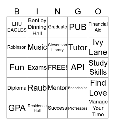 LHU BINGO Card