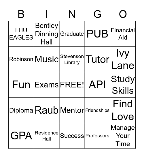 LHU BINGO Card