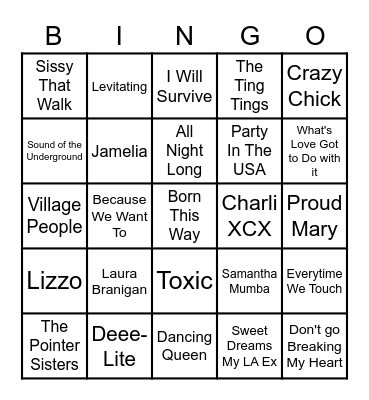 Pride Bingo Card