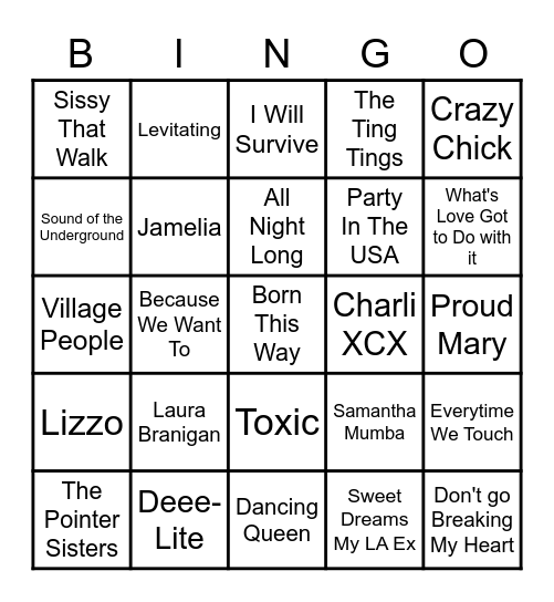 Pride Bingo Card