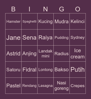 cashie cash. 💸 Bingo Card