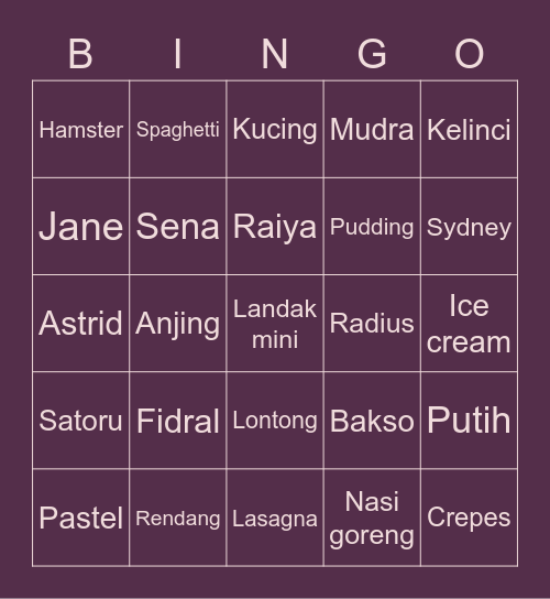 cashie cash. 💸 Bingo Card