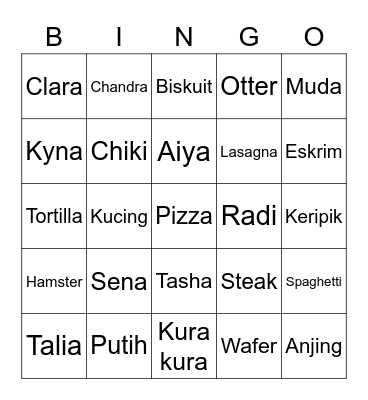 sabrilla Bingo Card