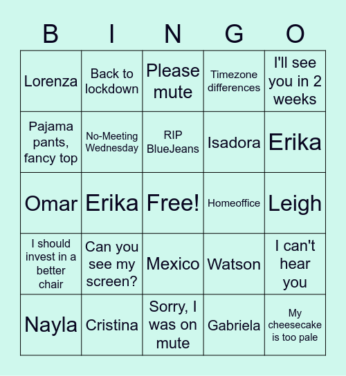 RLM - EMEA-LATAM Bingo Card