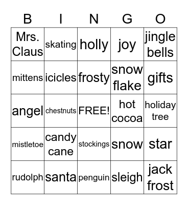 Holiday Bingo Card