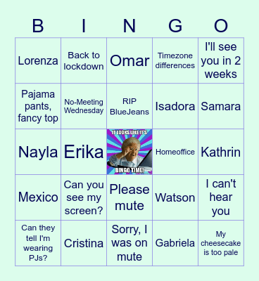 THE EMEA-LATAM WORKING FROM HOME Bingo Card
