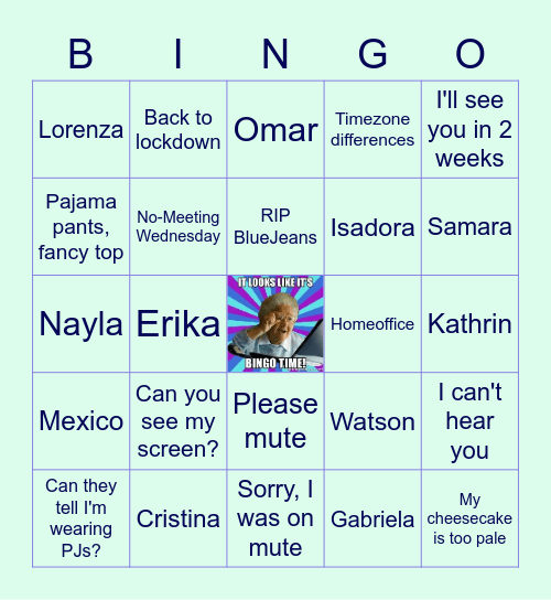 THE EMEA-LATAM WORKING FROM HOME Bingo Card