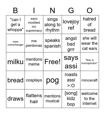 quackityu sim,p Bingo Card