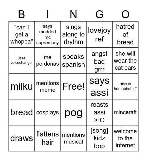 quackityu sim,p Bingo Card