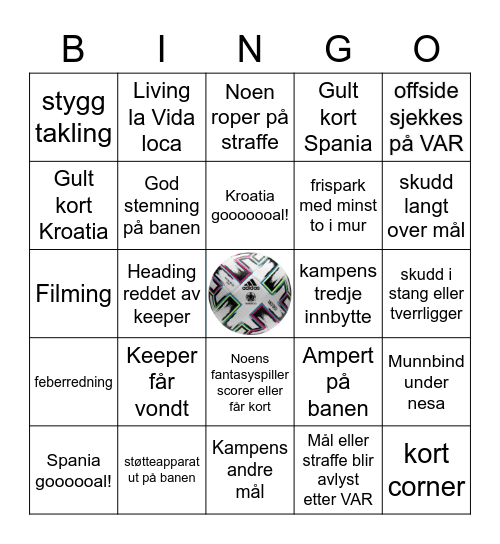 EM-bingo 2020 Bingo Card