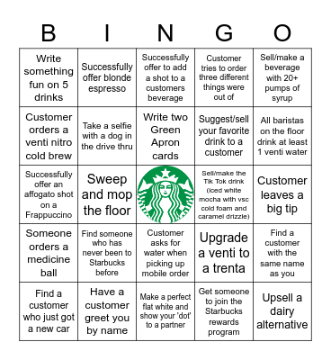 ☕Barista Bingo☕ Bingo Card
