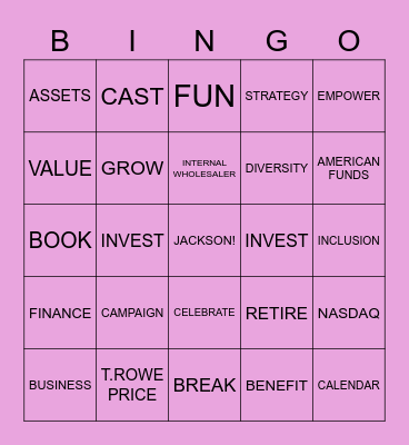 JACKSON BINGO Card