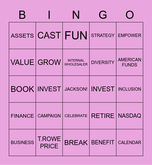 JACKSON BINGO Card
