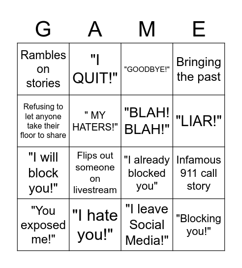 Yvonne's Bingo Card