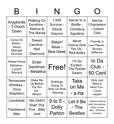 Stampede/K-Days Celebration Music Bingo 1 Bingo Card