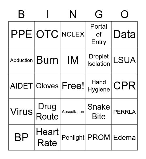 Camp Bingo Card