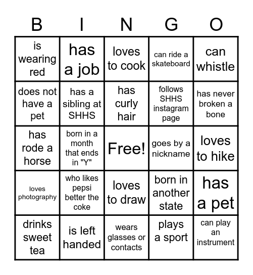 Around the Ranch Bingo Card