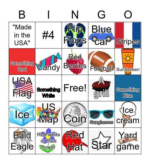 Independence day Scavenger bingo Card