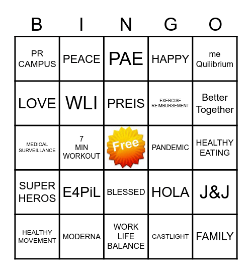 GLOBAL HEALTH TEAM BUILDING Bingo Card