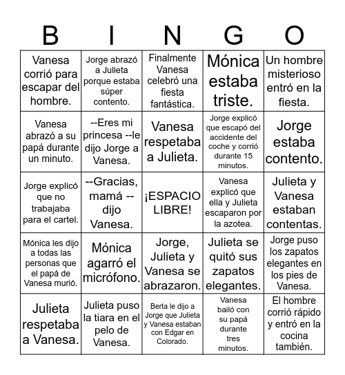 Fiesta Fatal, capítulo 10 (2) Bingo Card