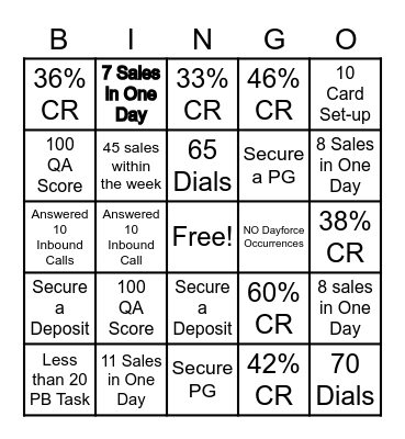 Fleetgo Bingo Card