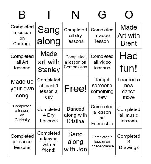 Wizard of OV Bingo! Bingo Card