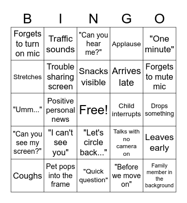MS Team Bingo Card