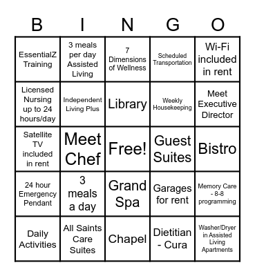 SW Metro Bingo and Bus Tour Bingo Card