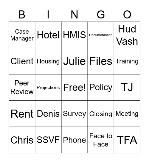Clearwater BINGO Card