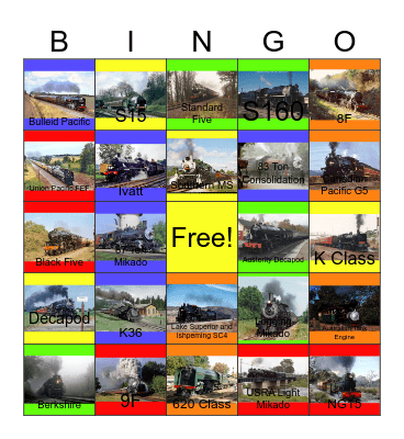 The World's Greatest Railroads Bingo Card