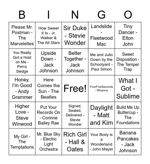 Have a Great Day Bingo Card