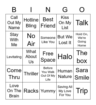 Music Bingo 2020 Bingo Card