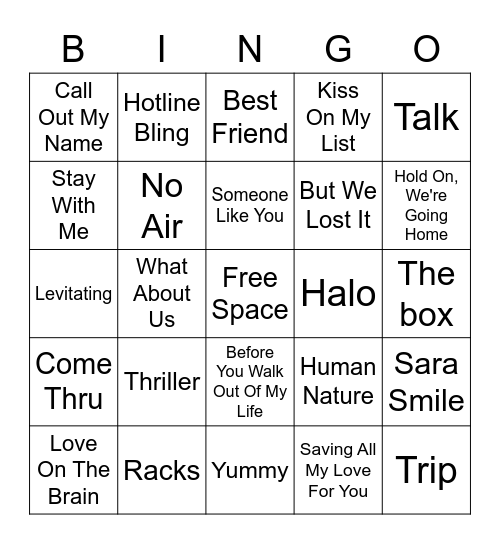 Music Bingo 2020 Bingo Card