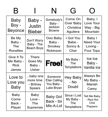 BABY BINGO Card