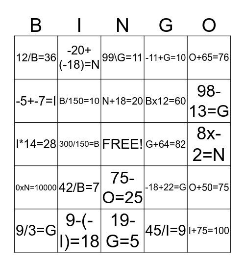 Bingo Card