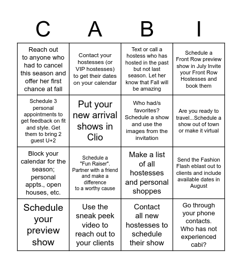 Blevins Booking Bingo Card