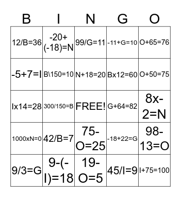 Bingo Card