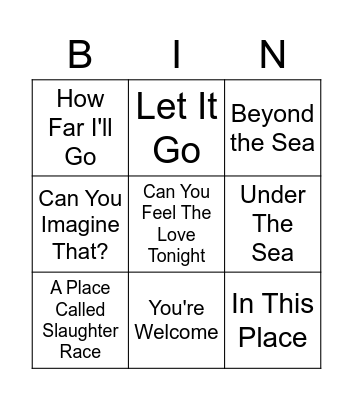 Tyler's BINGO Card
