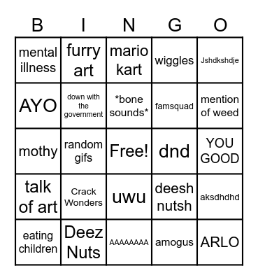 Mushroom Kingdom Madness Bingo Card