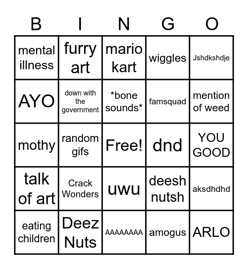 Mushroom Kingdom Madness Bingo Card