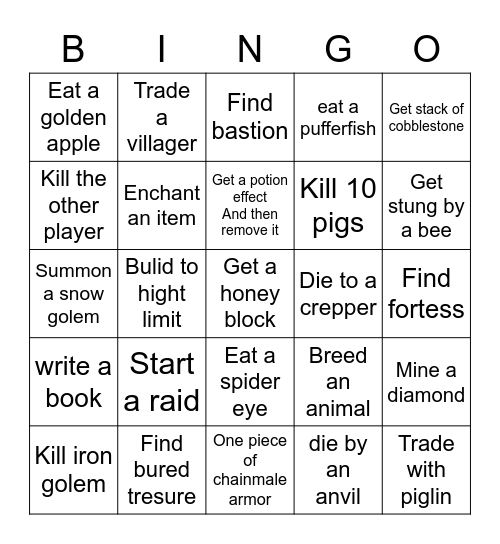 Pro Bingo Card