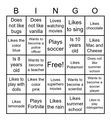 Bingo Sheet #1 Bingo Card