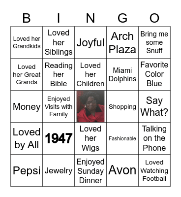Remembering Darlene Bingo Card