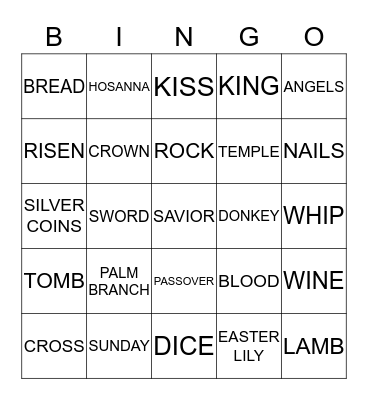 EASTER BINGO Card