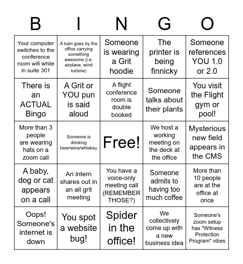 GRIT BINGO Card