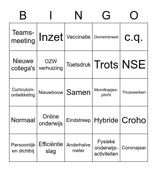 Teamdag bingo 2 Bingo Card