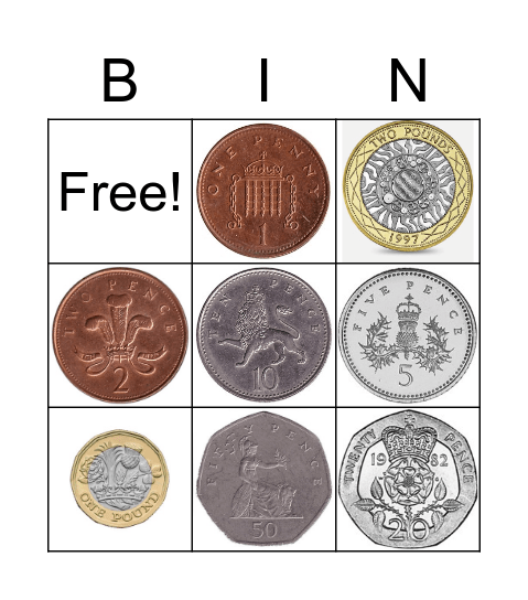 Coin Bingo Card